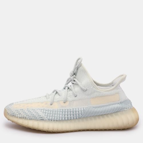 Yeezy x Adidas Blue/White Knit Fabric Boost 350 V2 "Cloud White" Low Top Sneakers Size 44 2/3 - Yeezy x Adidas - Modalova