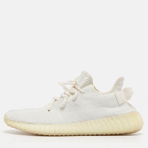 Yeezy x Adidas White Knit Fabric Boost 350 V2 Cream Sneakers Size 41 1/3 - Yeezy x Adidas - Modalova