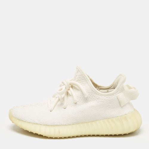 Yeezy x Adidas White Knit Fabric Boost 350 V2 Cream Sneakers Size 37 1/3 - Yeezy x Adidas - Modalova