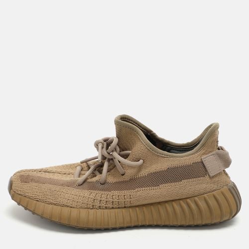 Yeezy x Adidas Brown Knit Fabric Boost 350 V2 'Earth" Low Top Sneakers Size 39 1/3 - Yeezy x Adidas - Modalova