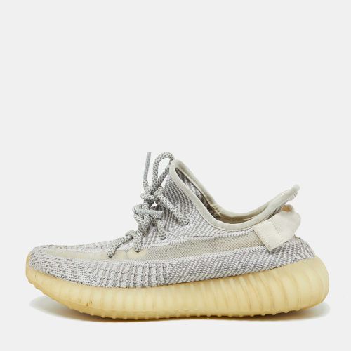 Yeezy x Adidas White/Grey Knit Fabric Boost 350 V2 Static Sneakers Size 38 2/3 - Yeezy x Adidas - Modalova