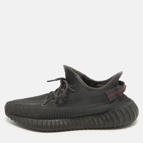 Yeezy x Adidas Black Knit Fabric Boost 350 V2 Black (Non-Reflective) Sneakers Size 46 2/3 - Yeezy x Adidas - Modalova