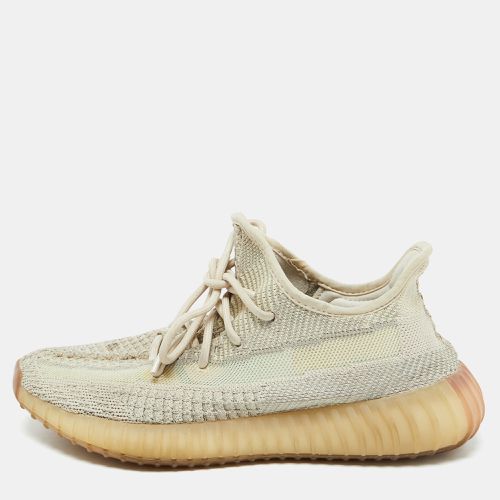 Yeezy x Adidas Cream/Grey Knit Fabric Boost 350 V2 Citrin Sneakers Size 40 - Yeezy x Adidas - Modalova