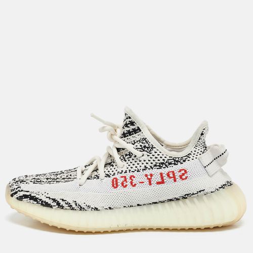 Yeezy x Adidas White/Black Knit Fabric Boost 350 V2 Zebra Sneakers Size 37 1/3 - Yeezy x Adidas - Modalova