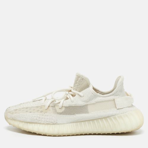 Yeezy x Adidas Off White Knit Fabric Boost 350 V2 Bone Sneakers Size 44 1/3 - Yeezy x Adidas - Modalova