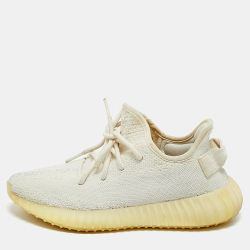 Yeezy x Adidas White Knit Fabric Boost 350 V2 Cream Sneakers Size 38 - Yeezy x Adidas - Modalova
