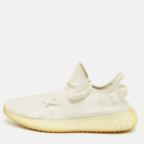 Yeezy x Adidas White Knit Fabric Boost 350 V2 Low Top Sneakers Size 44 - Yeezy x Adidas - Modalova