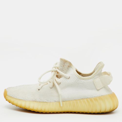 Yeezy x Adidas White Knit Fabric Boost 350 V2 Cream White Sneakers Size 37 1/3 - Yeezy x Adidas - Modalova