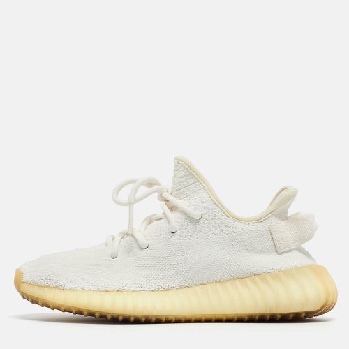 Yeezy x Adidas White Knit Fabric Boost 350 V2 Triple White Sneakers Size 37 1/3 - Yeezy x Adidas - Modalova