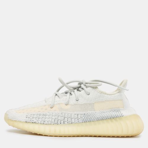 Yeezy x Adidas White/Grey Knit Fabric Boost 350 V2 Cloud White Reflective Sneakers Size 39 1/3 - Yeezy x Adidas - Modalova