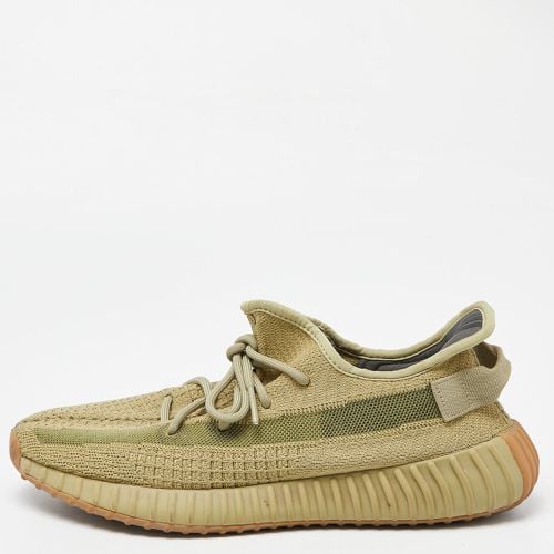 Yeezy x Adidas Green Knit Fabric Boost 350 V2 Sulfur Sneakers Size 44 2/3 - Yeezy x Adidas - Modalova