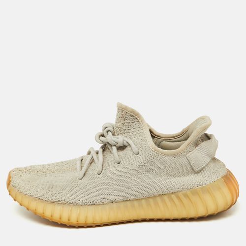 Yeezy x Adidas Light Grey Knit Fabric Boost 350 V2 Sesame Low-Top Sneakers Size 43 1/2 - Yeezy x Adidas - Modalova