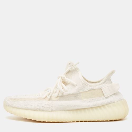 Yeezy x Adidas Off -White Knit Fabric Boost 350 V2 Bone Sneakers Size 45 1/3 - Yeezy x Adidas - Modalova