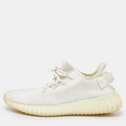 Yeezy x Adidas White Knit Fabric Boost 350 V2 Triple White Sneakers Size 38 2/3 - Yeezy x Adidas - Modalova