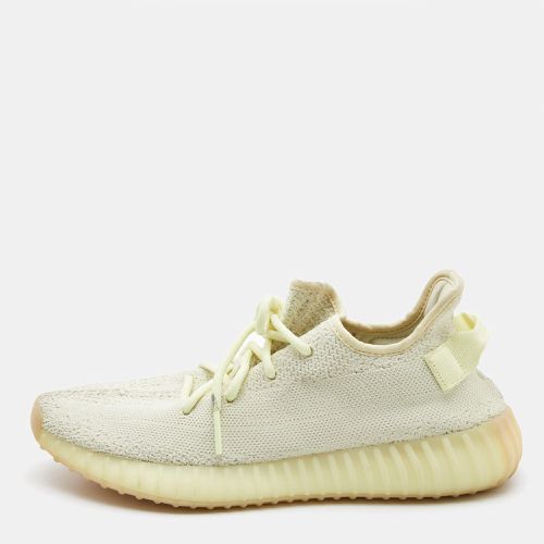 Yeezy x Adidas Light Yellow Knit Fabric Boost 350 V2 Butter Sneakers Size 41 1/3 - Yeezy x Adidas - Modalova