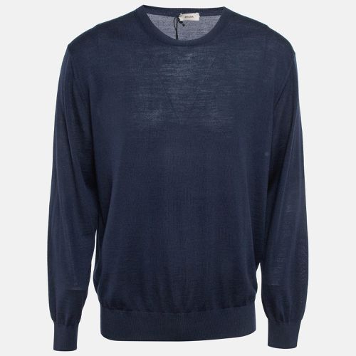 Z Zegna Navy Blue Wool Knit Sweater XXL - Z Zegna - Modalova