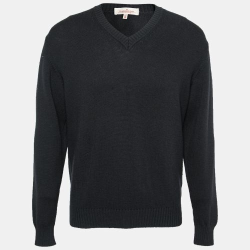 Z Zegna Navy Blue Wool V Neck Long Sleeve Sweater M - Z Zegna - Modalova