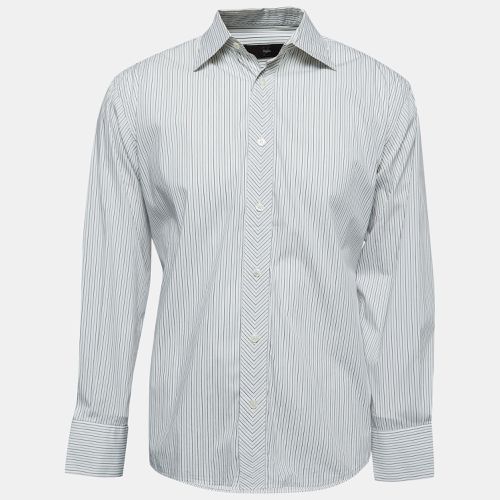 Z Zegna White Striped Stretch Cotton Button Front Shirt XL - Z Zegna - Modalova