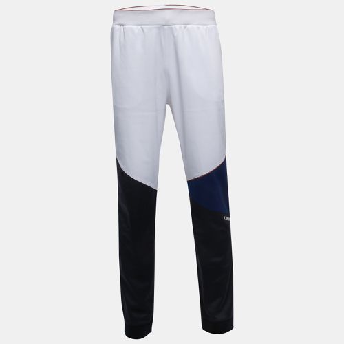 Z Zegna White/Navy Blue Logo Print Synthetic Joggers XL - Z Zegna - Modalova