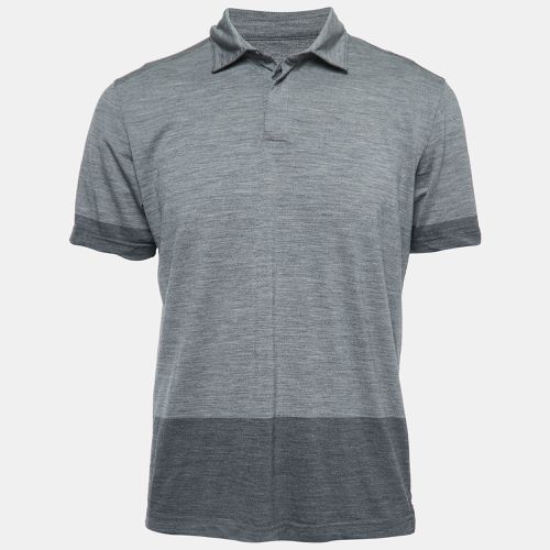 Z Zegna Techmerino Grey Jersey Polo T-Shirt L - Z Zegna - Modalova