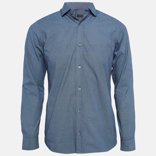 Z Zegna Blue Printed Cotton Button Front Shirt S - Z Zegna - Modalova