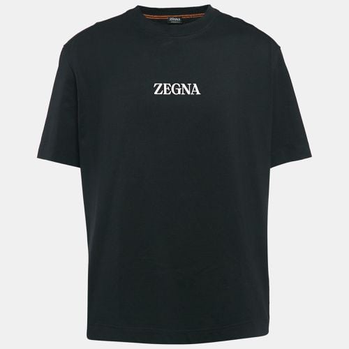 Zegna Black Logo Print Jersey Crew Neck -Shirt XXL - Z Zegna - Modalova