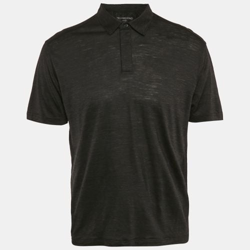 Z Zegna Black Techmerino Linen Polo T-Shirt L - Z Zegna - Modalova