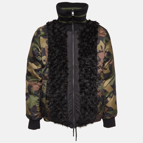 Zadig & Voltaire Black/Green Printed Fur Trim Nylon Reversible Puffer Jacket M - Zadig & Voltaire - Modalova