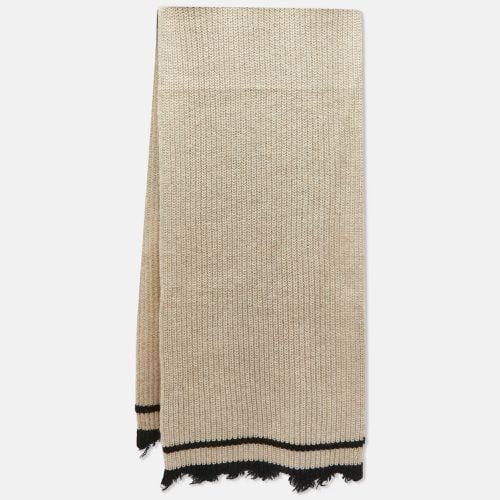 Zadig & Voltaire Beige Rib Knit Wool Blend Muffler Scarf - Zadig & Voltaire - Modalova