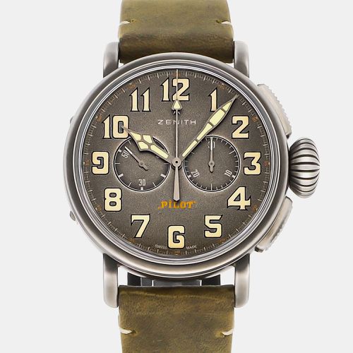 Zenith Grey Stainless Steel Heritage Pilot 11.2430.4069/21.C773 Automatic Men's Wristwatch 45 mm - Zenith - Modalova