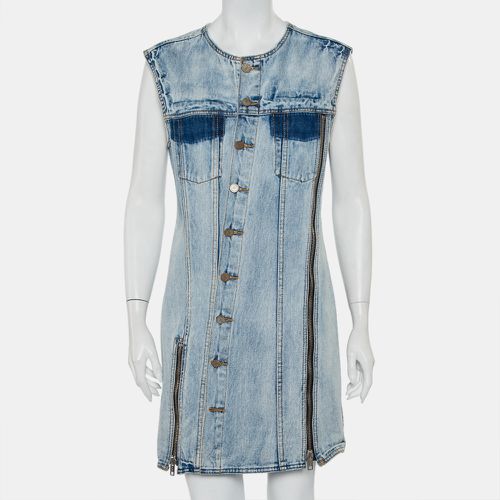 Phillip Lim Blue Light Wash Denim Asymmetric Button Front Sleeveless Mini Dress M - 3.1 Phillip Lim - Modalova