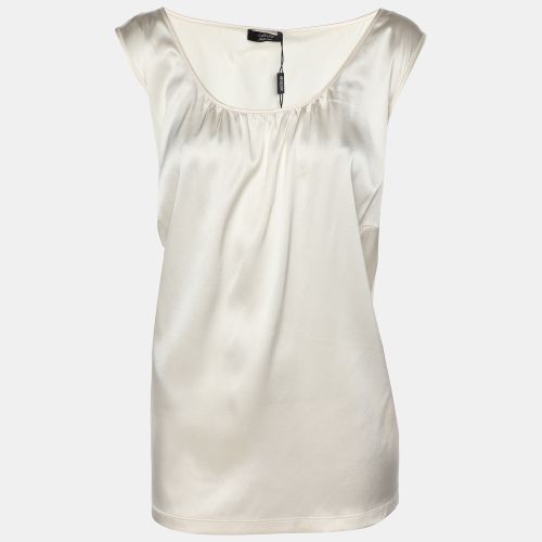 Basler Cream Satin Sleeveless Tops XL - 424 - Modalova