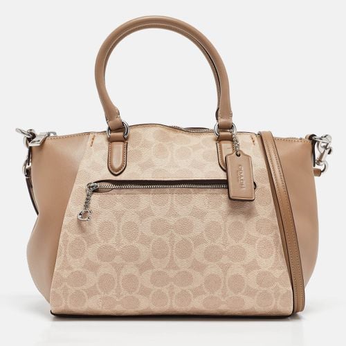 Coach Beige Signature Coated Canvas and Leather Elise Satchel - Coach - Modalova