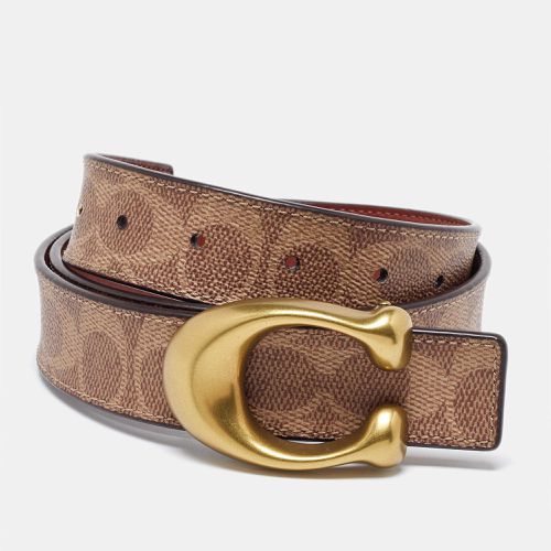 Coach Brown Signature Coated Canvas and Leather Reversible Cut To Size Belt - Coach - Modalova