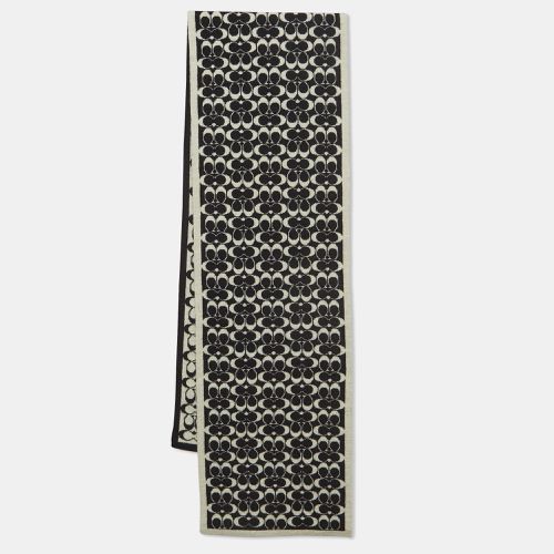 Coach Vintage White/Black Monogram Wool Winter Scarf - Coach - Modalova