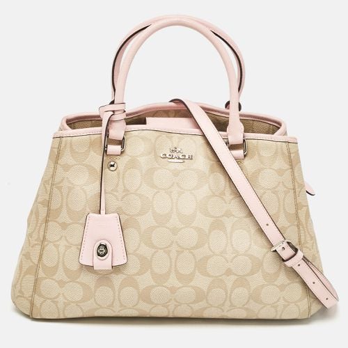 Coach Pink/Beige Signature Coated Canvas Margot Carryall Satchel - Coach - Modalova