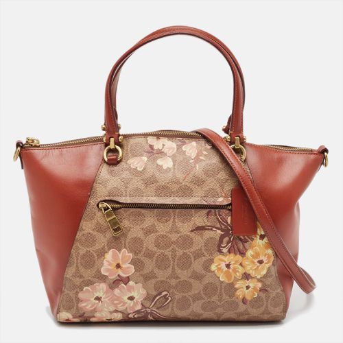 Coach Beige/Brown Signature Coated Canvas and Leather Floral Prairie Satchel - Coach - Modalova