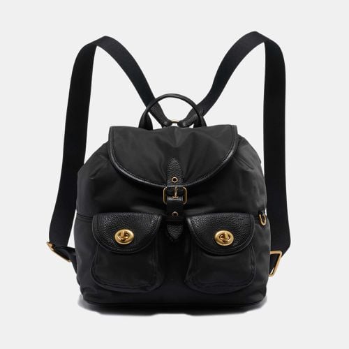 Coach Black Nylon and Leather Cargo Vintage Rose Print Interior Backpack - Coach - Modalova