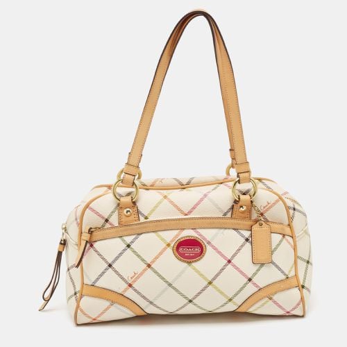 Coach Multicolor tattersall Coated Canvas and Leather Peyton Satchel - Coach - Modalova