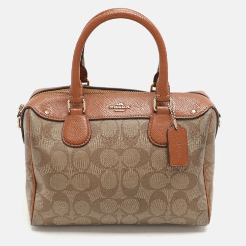 Coach Beige/Brown Signature Coated Canvas and Leather Mini Bennett Satchel - Coach - Modalova