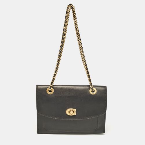 Coach Black Leather Parker Chain Flap Shoulder Bag - Coach - Modalova