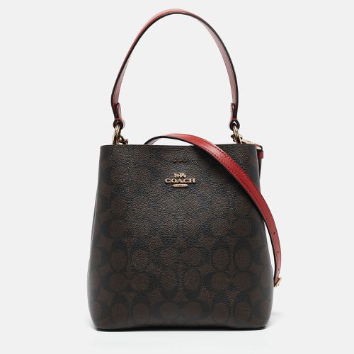 Coach Red/Brown Signature Coated Canvas and Leather Small Town Bucket Bag - Coach - Modalova