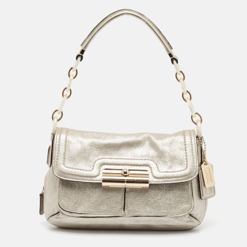 Coach Silver Leather Kristin Flap Shoulder Bag - Coach - Modalova