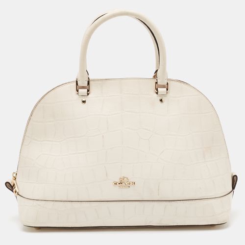 Coach Off White Croc Embossed Leather Sierra Satchel - Coach - Modalova