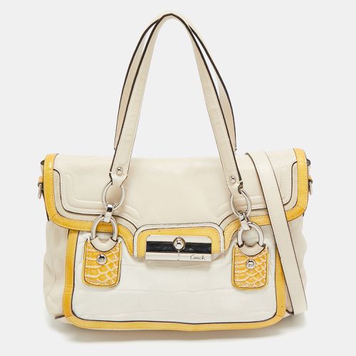 Coach Tricolor Croc Embossed and Leather Kristin Flap Satchel - Coach - Modalova