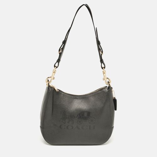 Coach Black Leather Embossed Horse and Carriage Hobo - Coach - Modalova