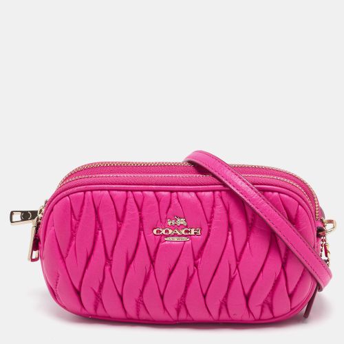 Coach Neon Pink Quilted Leather Mini Crossbody Bag - Coach - Modalova