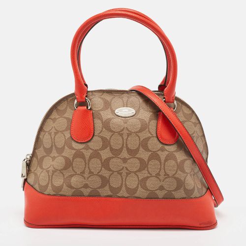 Coach Orange/Signature Coated Canvas and Leather Cora Dome Satchel - Coach - Modalova