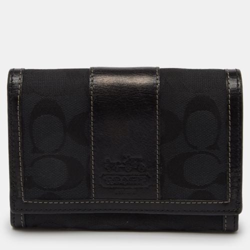 Coach Black Signature Canvas and Leather Continental Wallet - Coach - Modalova