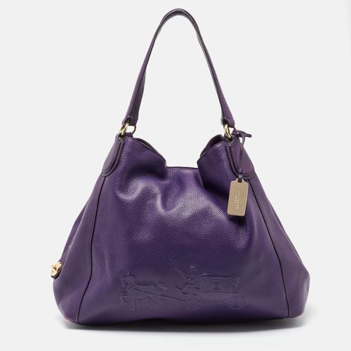 Coach Purple Leather Large Horse & Carriage Large Edie Shoulder Bag - Coach - Modalova